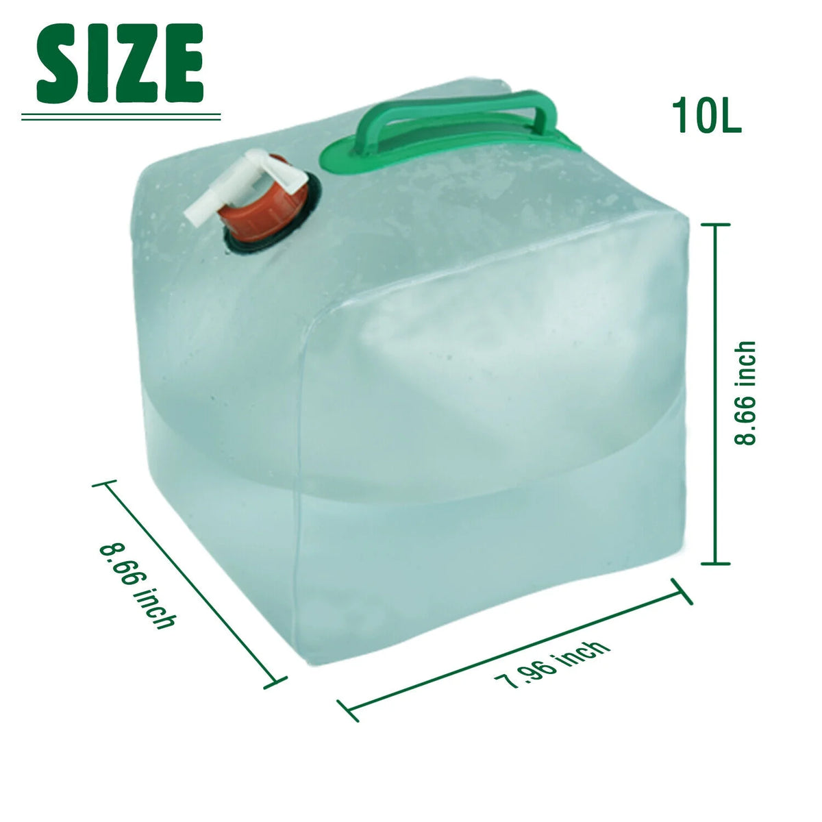 Collapsible Water Container With Spigot 2.6-5.2 Gallon Camping Water Storage Jug A427