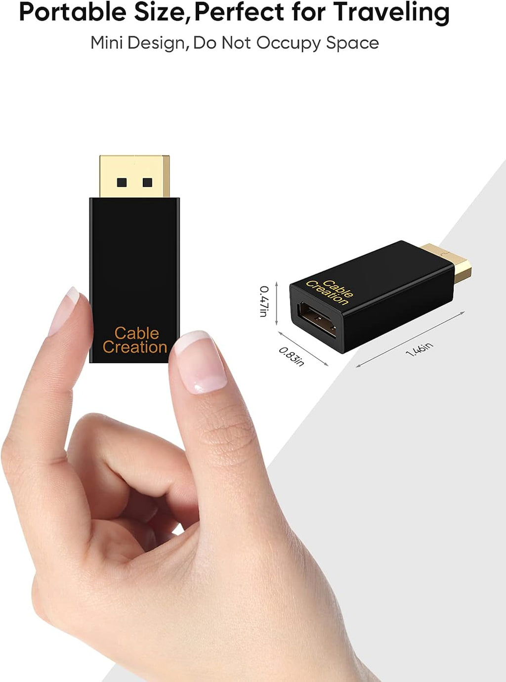 DP to HDMI Adapter 3-Pack Gold Plated Black I2699