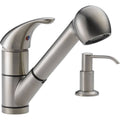 Single-Handle Pull-Out Kitchen Faucet with Soap Dispenser J33048