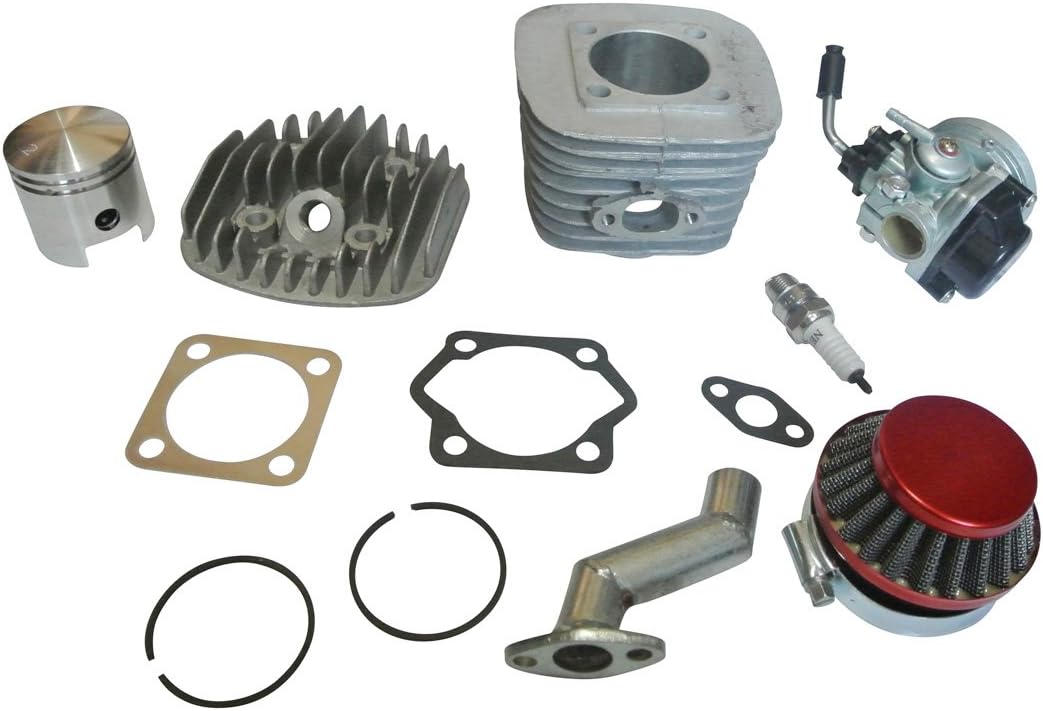 80cc Piston and Cylinder Motorized Bike Engine Rebuild Kit Carburetor Air Filter Pack of 2 V757