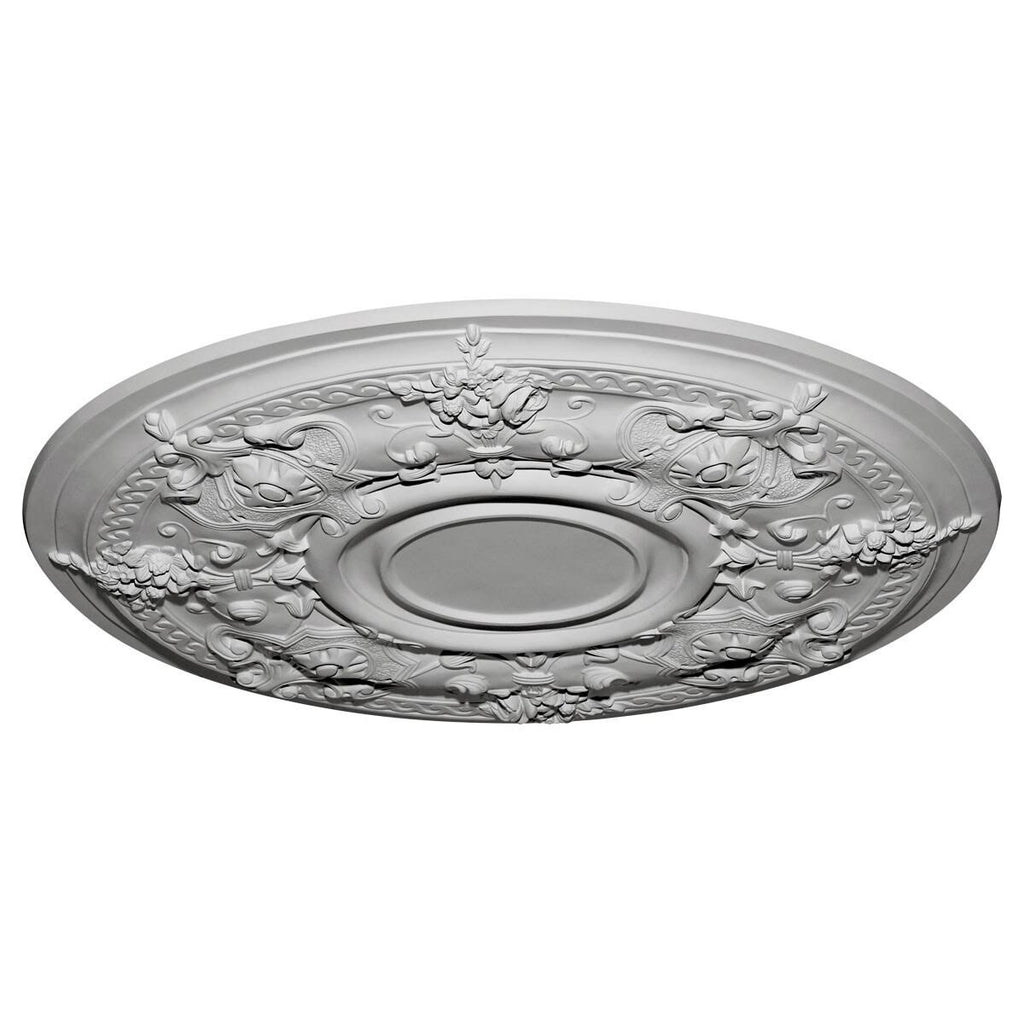 29 1/4x22OD x 2x22P Hand-Painted Stone Hearth Ceiling Medallion X7013