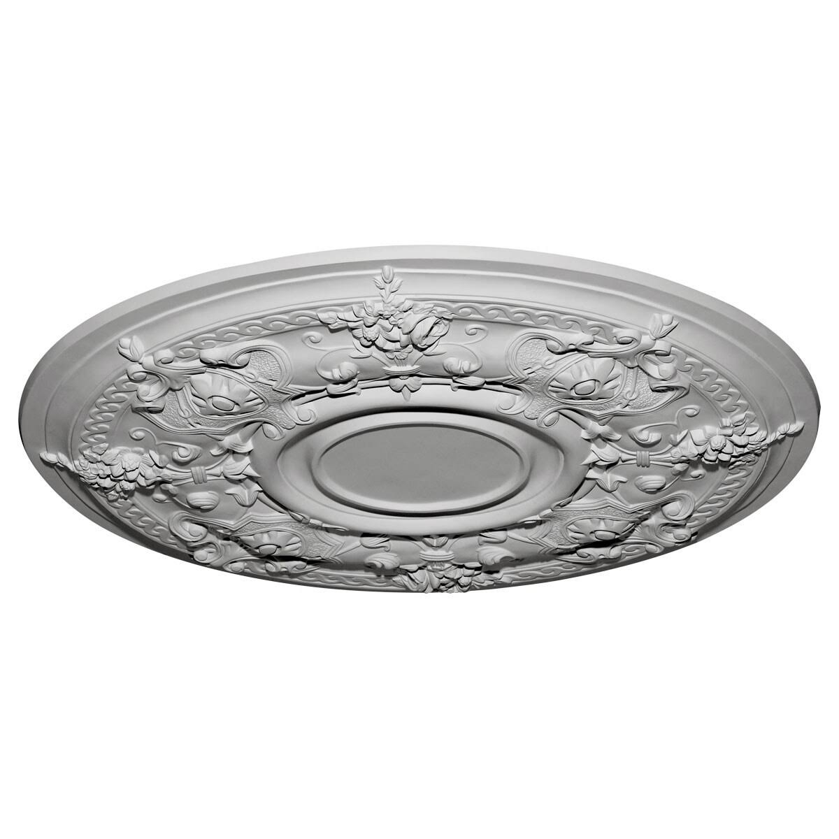 29 1/4x22OD x 2x22P Hand-Painted Stone Hearth Ceiling Medallion X7013