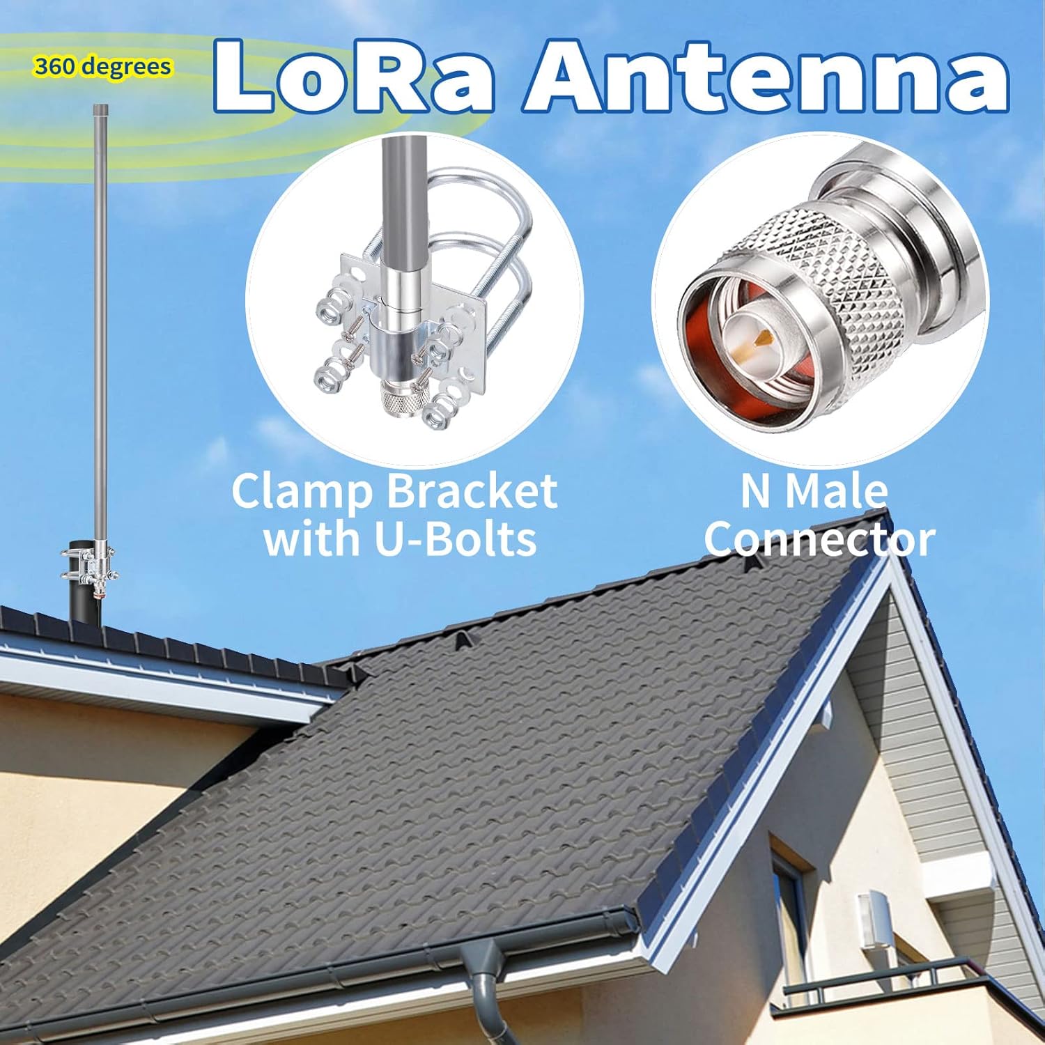 31.5inch 915MHz 5.8 dBi N Male Omni Lorawan Antenna Pack of 2 B771