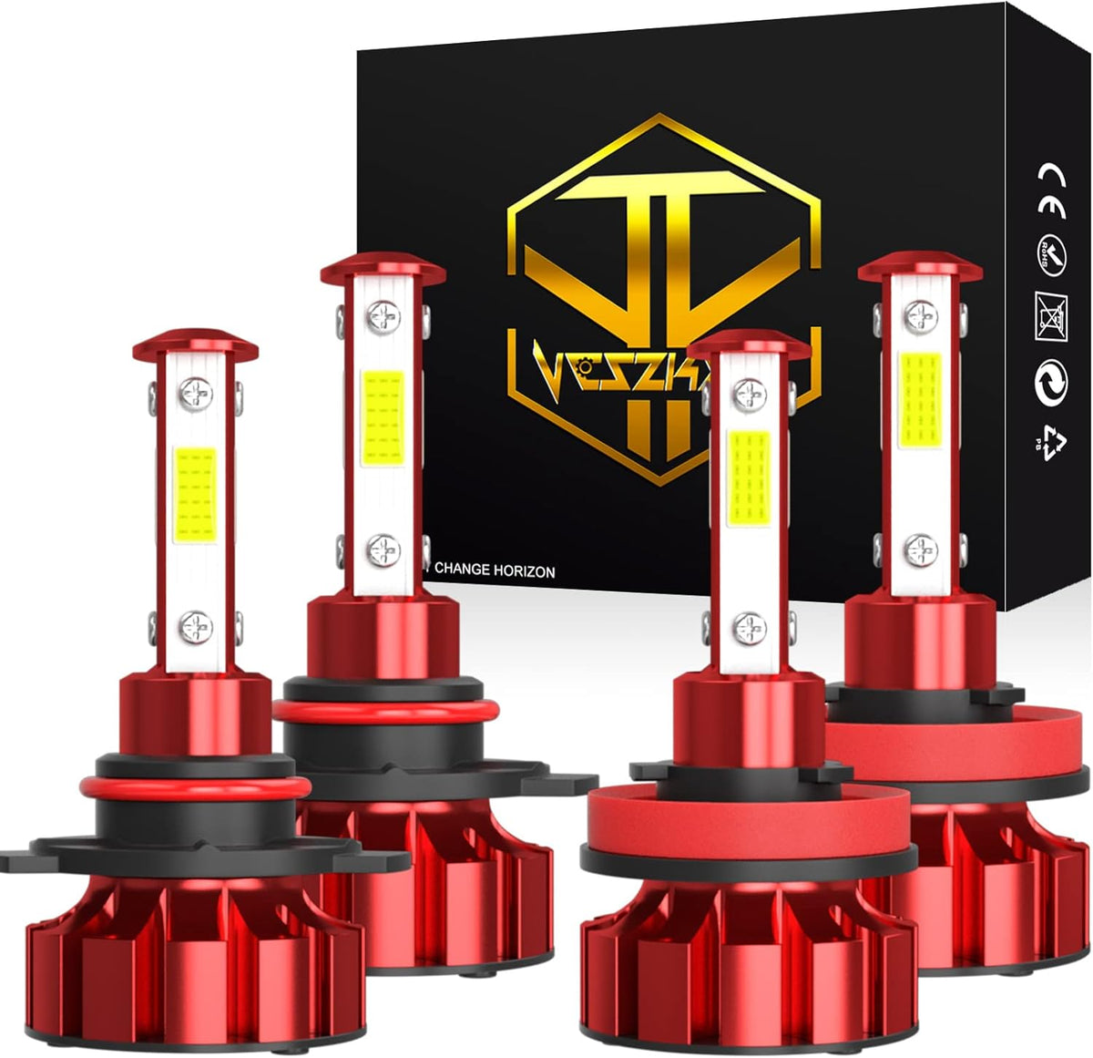 9005 HB3 H11 LED Headlights Combo, 6000K Cool White, 4-Pack R236113