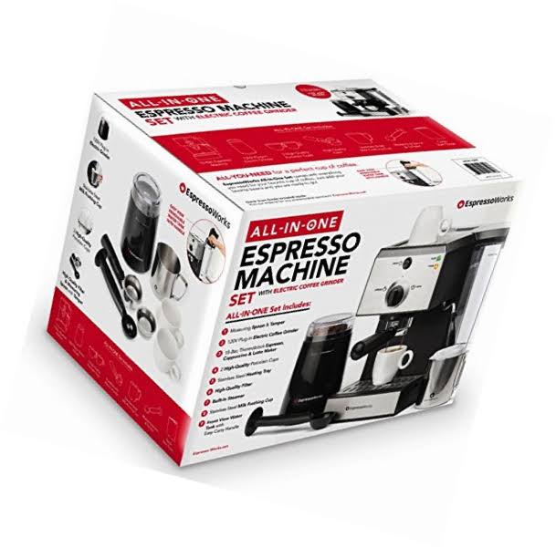 7 PC Espresso Machine and Cappuccino Maker with Built-in Steamer and Frother R67953