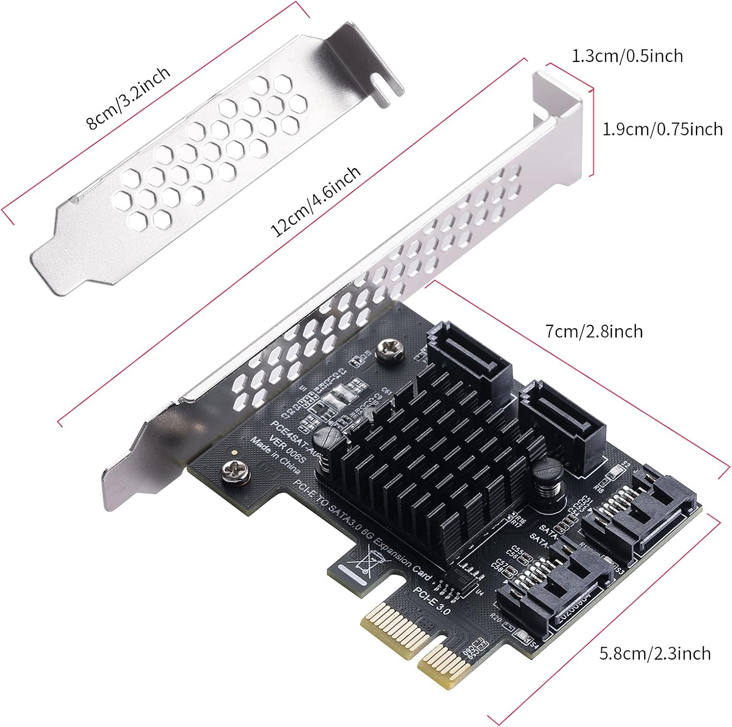 PCIe SATA Card 4 Port Expansion Card C935