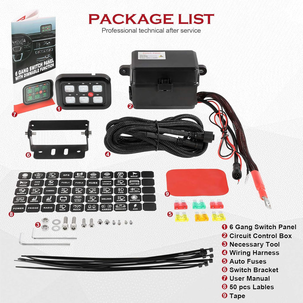 6 Gang Switch Panel with Touch Screen G829