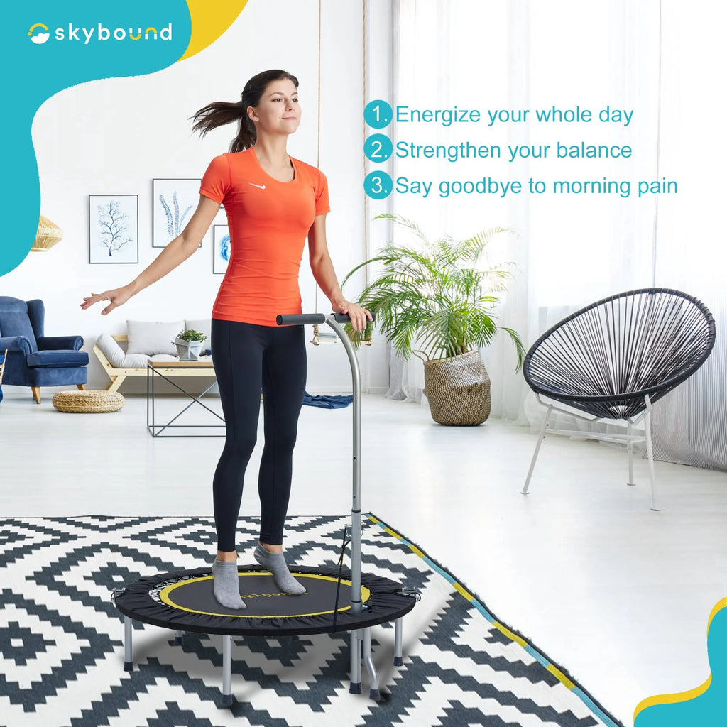 Foldable Mini Trampoline 39 Inch with Adjustable T-Bar Handle G25584