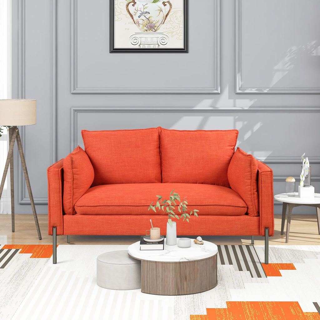 Linen Fabric Loveseat Couch W830297