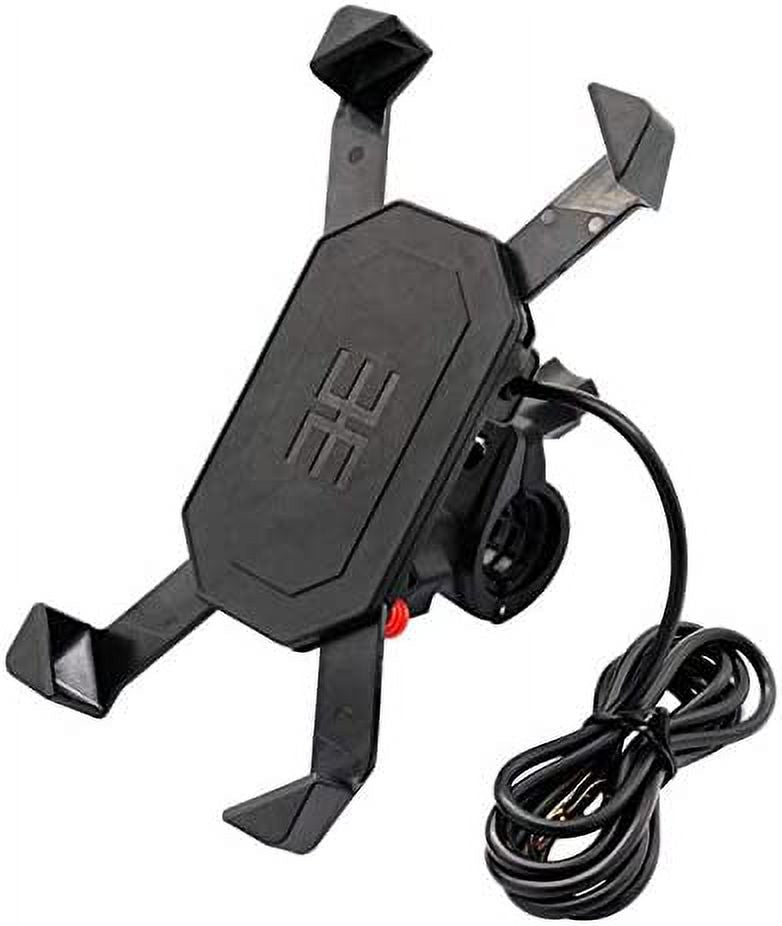 USB Charge Motorcycle Handlebar Mount Clamp Cellphone Holder Universal for 12V/24V Vehicles U19513