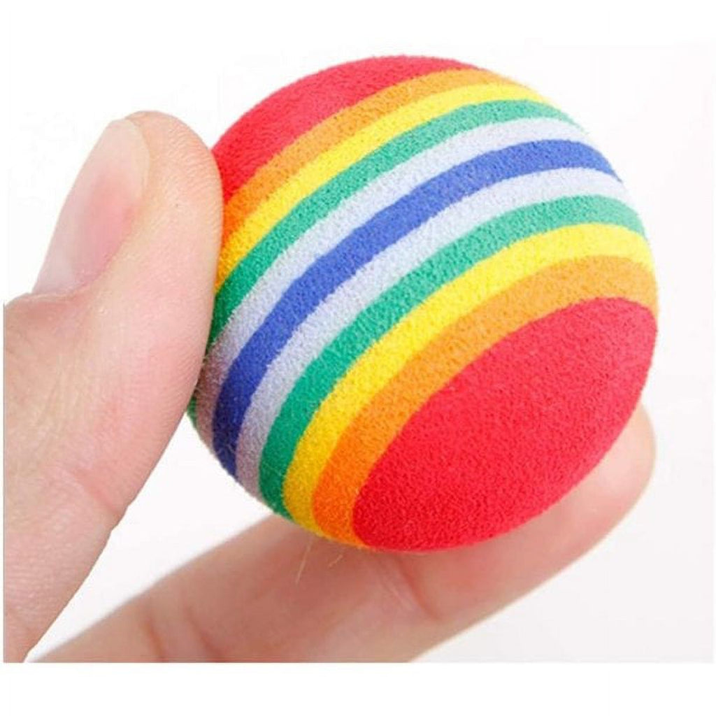 Foam Rainbow Play Balls and Jingle Bell Balls Cat Toys, 12 Pcs K87845