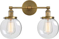 Clear Double Sconce Wall Light with Glass Round Canopy S4981
