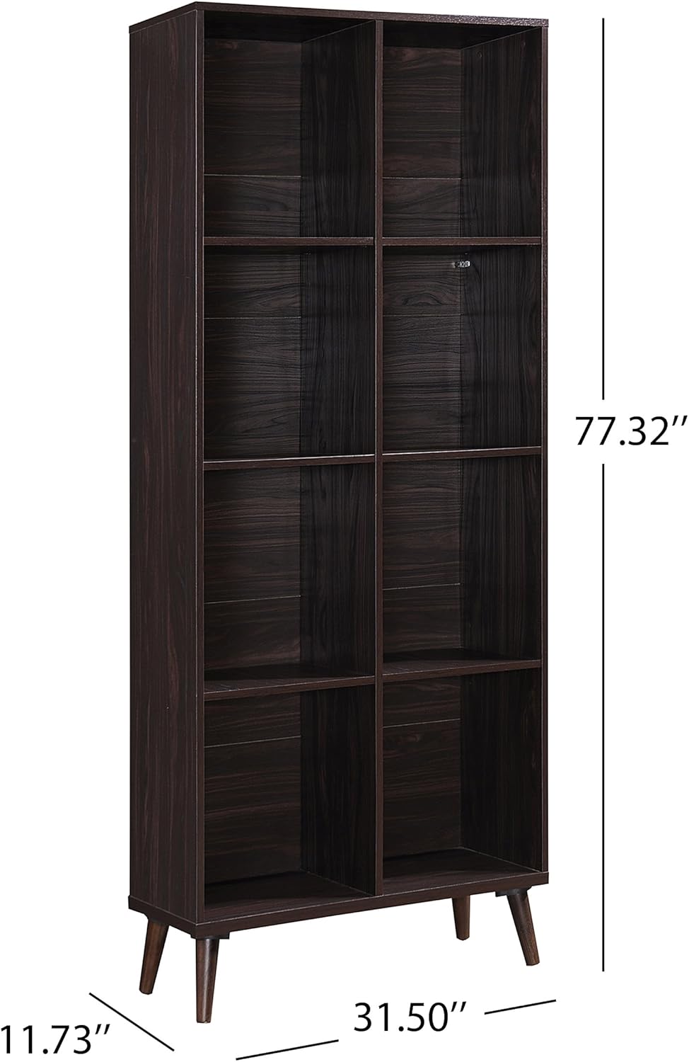 Walnut Finish Faux Wood Bookcase Y22568