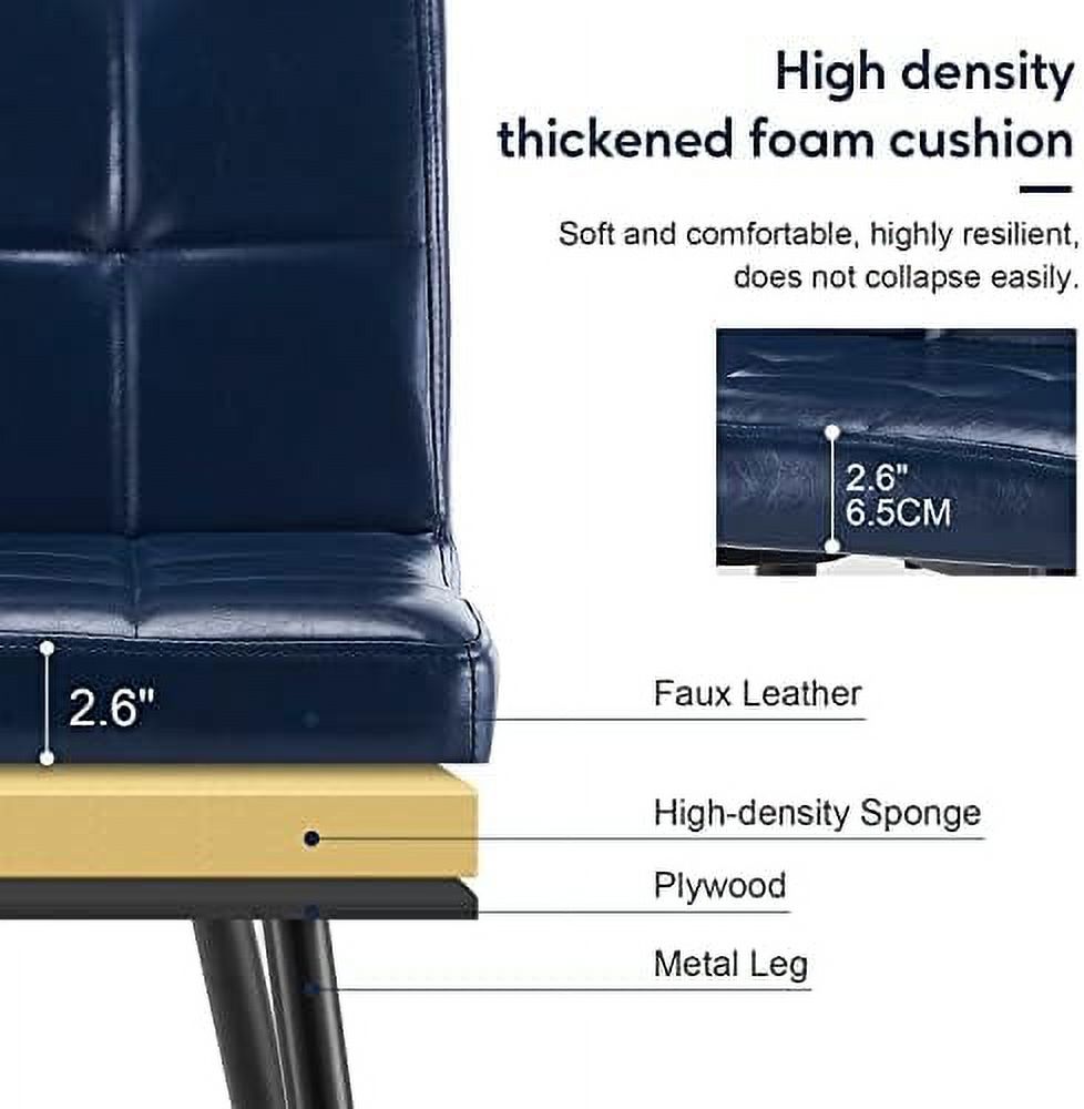 Faux Leather Dining Chairs Set of 4 with Metal Legs M2473