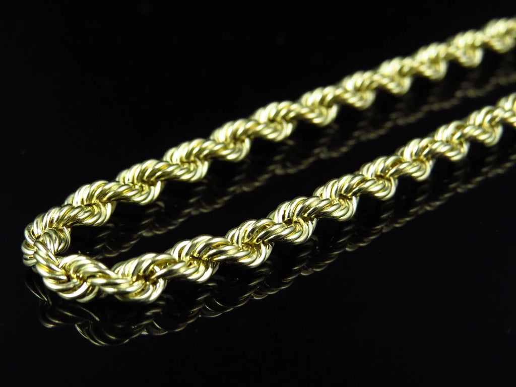 1/20th 10K Yellow Gold Hollow Rope Chain F80778