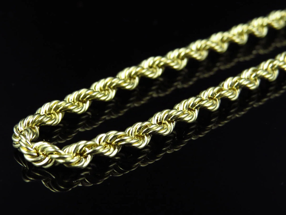 1/20th 10K Yellow Gold Hollow Rope Chain F80778