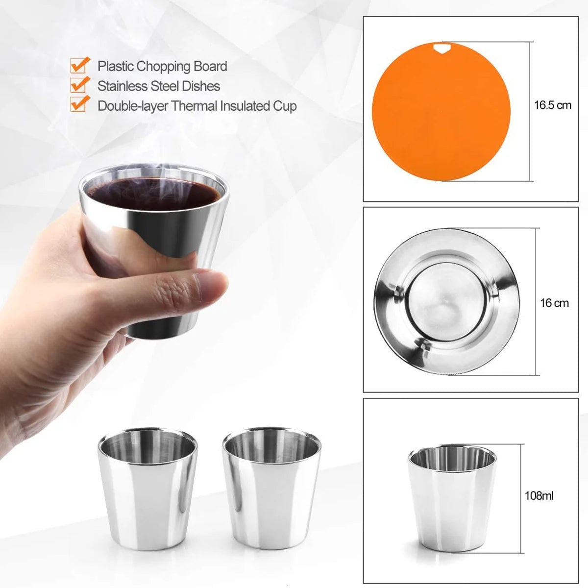 Camping Cookware Mess Kit Pot Pan Kettle Cooking Set Tableware with Stove Spoon Fork Cutter U101