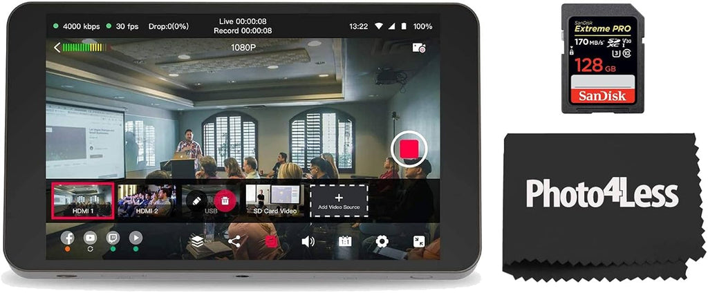 Portable Multi-Camera Live Streaming Device with 128GB Memory Card D210