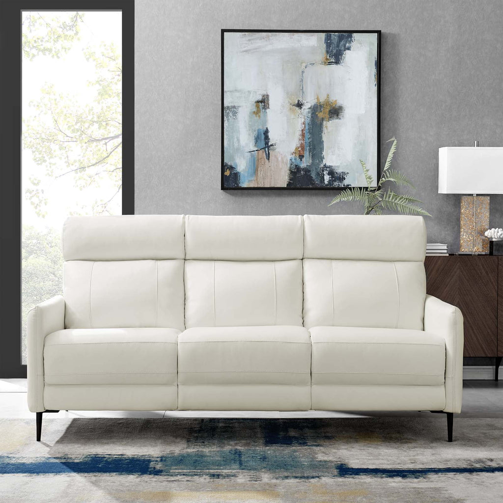 White Leather Sofa Y1114