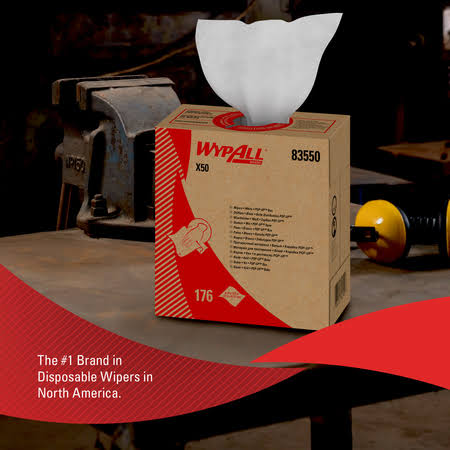 X50 Wipers, White, 176/Pop-Up Box, 10 Boxes/Carton B30219
