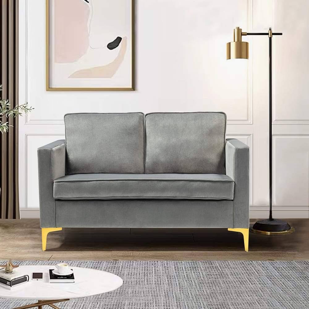 Pink Velvet Loveseats with Golden Base Z506