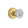 Crystal Glass Door Knob, Polished Brass A461519