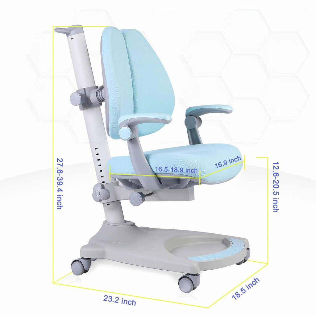 Adjustable Height Kids Desk Chair with Sit-Brake Casters G634688