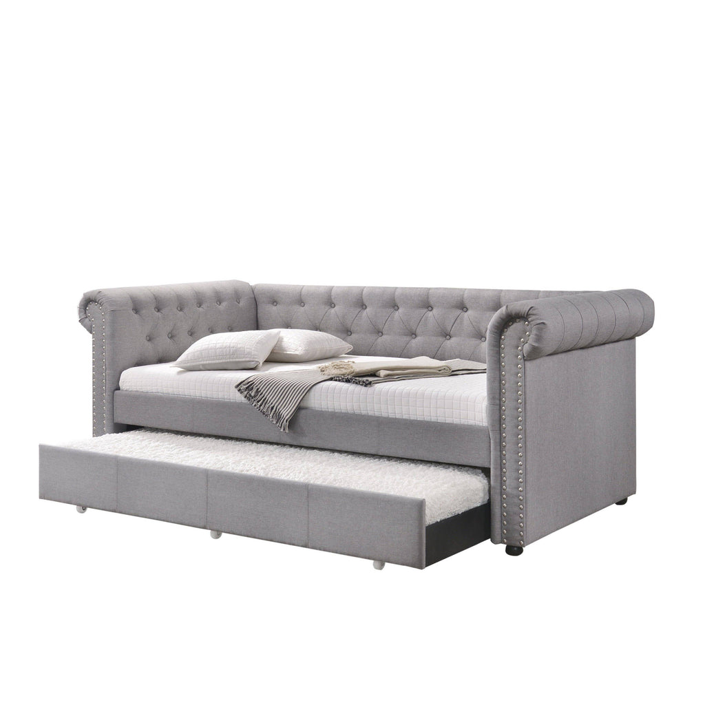 Smoke Gray Fabric Daybed u0026 Trundle - Twin Z4857