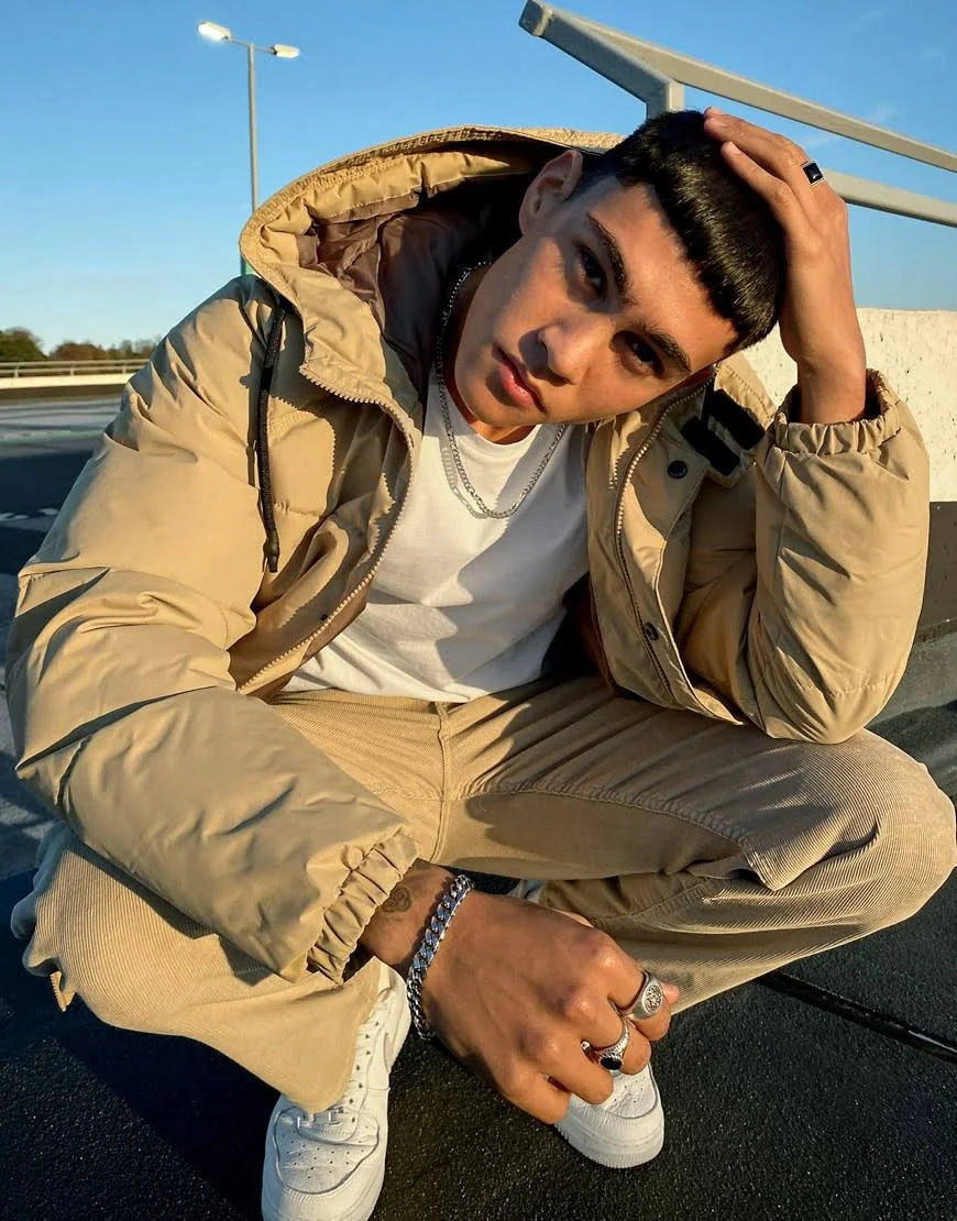 Beige Puffer with Hood G400