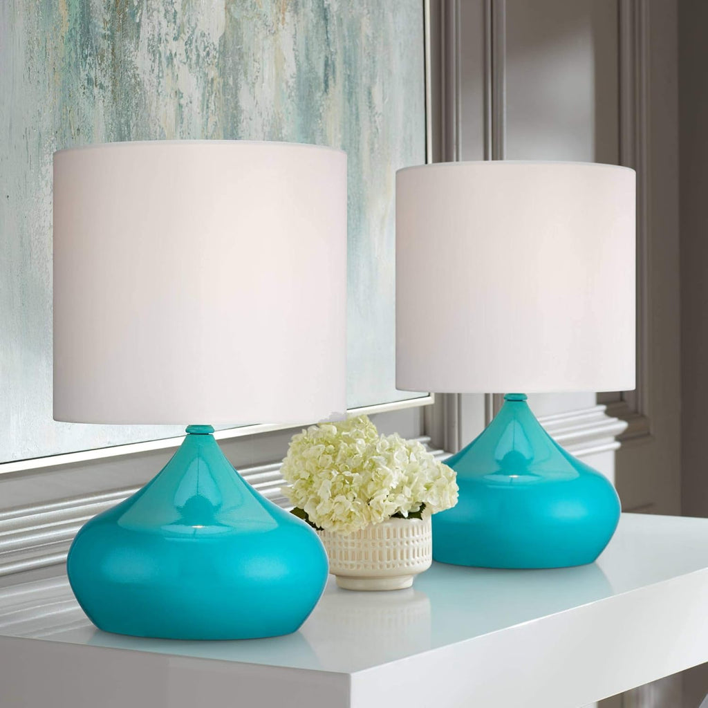 Set of 2 Canary Yellow Metal Mini Accent Lamps N8684