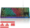 White TKL Hot Swappable Mechanical Keyboard with Pudding Keycaps G9716
