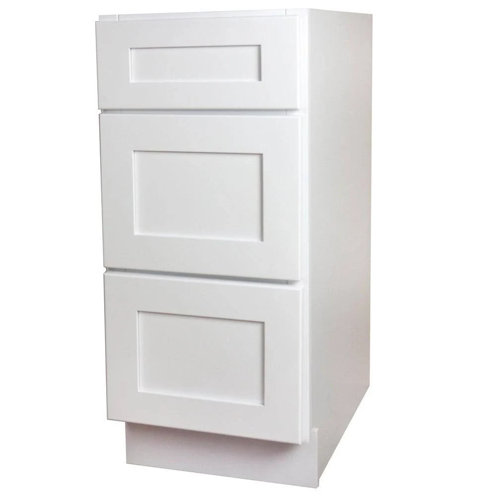 White Shaker 3 Drawer Kitchen Base Cabinet Z465