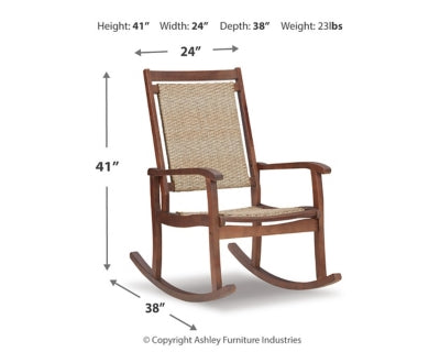 Brown/Natural Rocking Chair E156