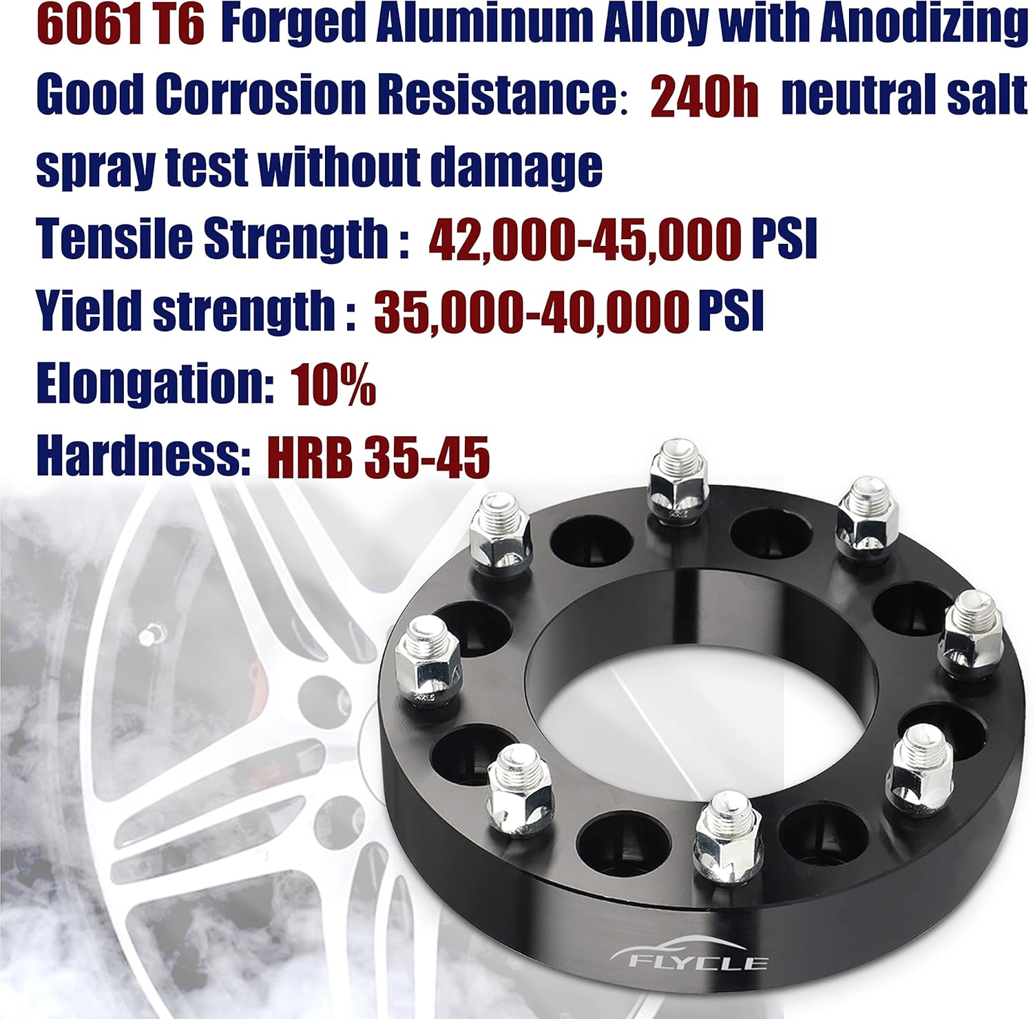 2PCS 8x6.5 to 8x180 Forged Wheel Adapters, 1.5 inch, M14x1.5, Pack of 2 O5727