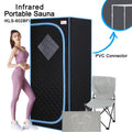 Portable Full Size Black Infrared Sauna Tent with Heating Foot Pad and Foldable Chair E706