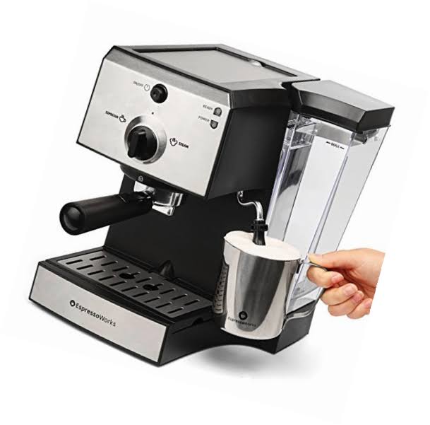 7 PC Espresso Machine and Cappuccino Maker with Built-in Steamer and Frother R67953