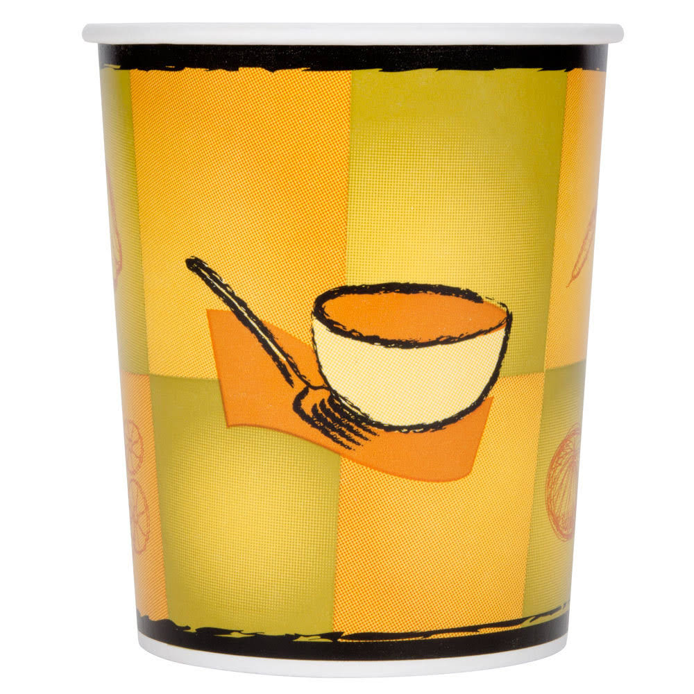 32 oz Double-Wall Poly Paper Soup Cup with Plastic Lid - 250/Case T3473