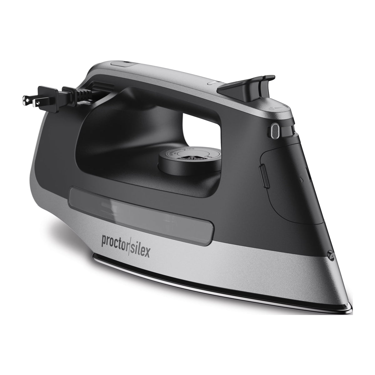 Black and Silver Steam Iron with Retractable Cord W43166
