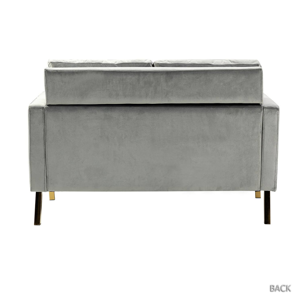 Black Loveseat with Gold Metal Legs D8607