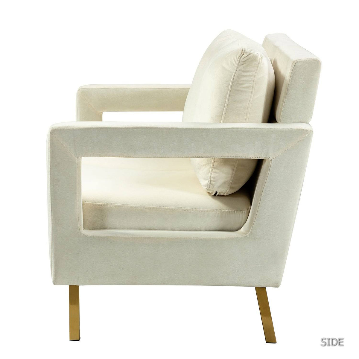 Black Loveseat with Gold Metal Legs D8607