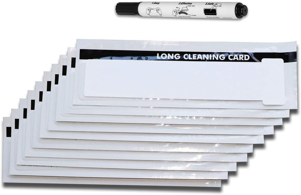 Printer Cleaning Cards Kit, Pack of 10 pcs Long T-Card and 1 Cleaning Pen A3712
