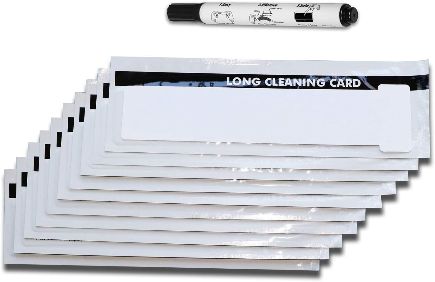 Printer Cleaning Cards Kit, Pack of 10 pcs Long T-Card and 1 Cleaning Pen A3712