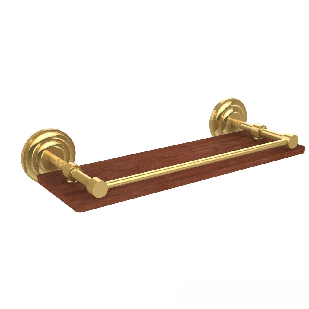 16 inch Solid Ironwood Shelf with Gallery Rail F299