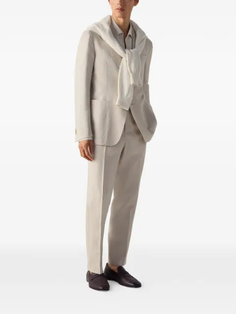 Zegna single-breasted patch-pocket blazer