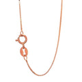 14k Solid Rose Gold Box Chain Necklace, Spring Ring Clasp - 16 Inches F5451