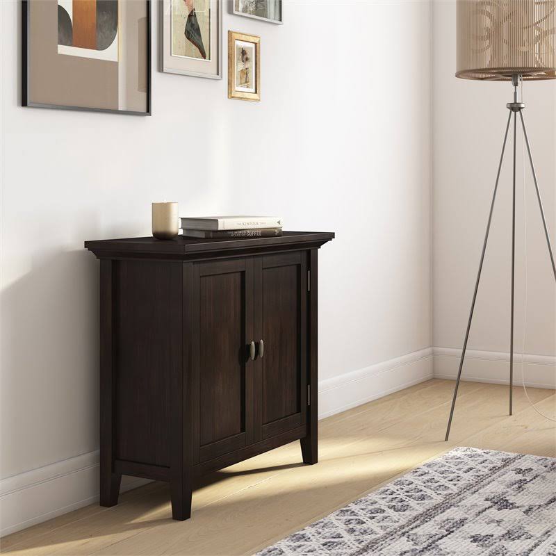 Solid Wood Low Storage Cabinet in Brunette Brown R31456