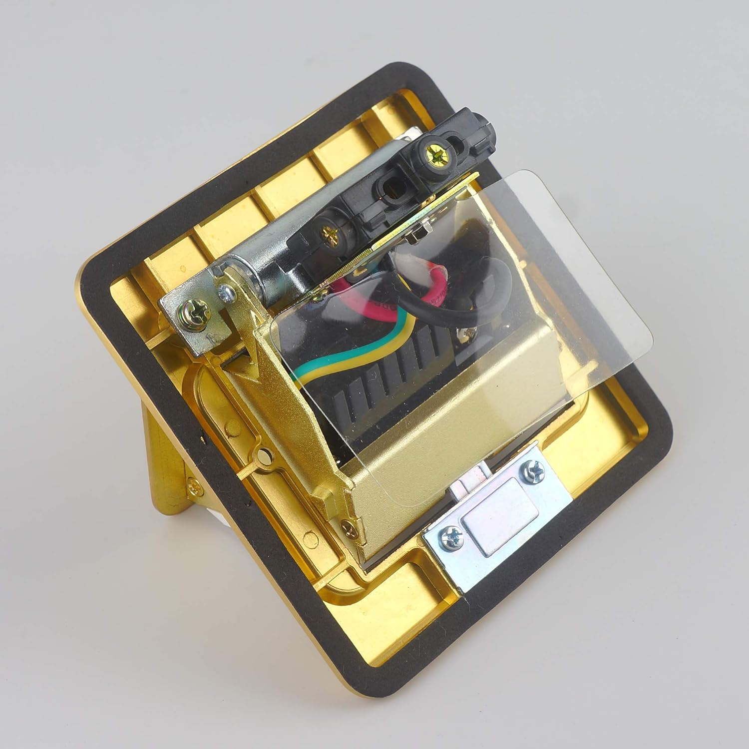 Gold Pack of 2 Pop Up Floor Outlet Covers Box with 20A Duplex Receptacle S7133