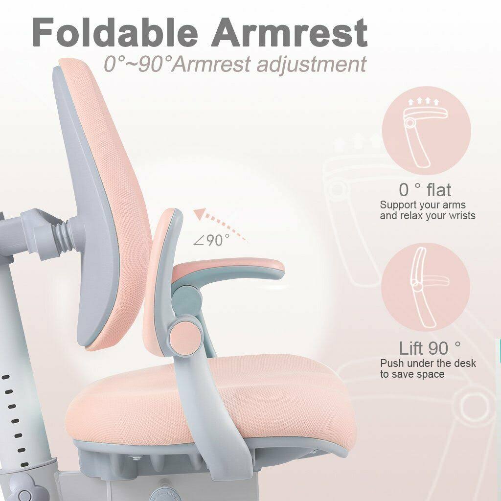 Adjustable Height Kids Desk Chair with Sit-Brake Casters G634688