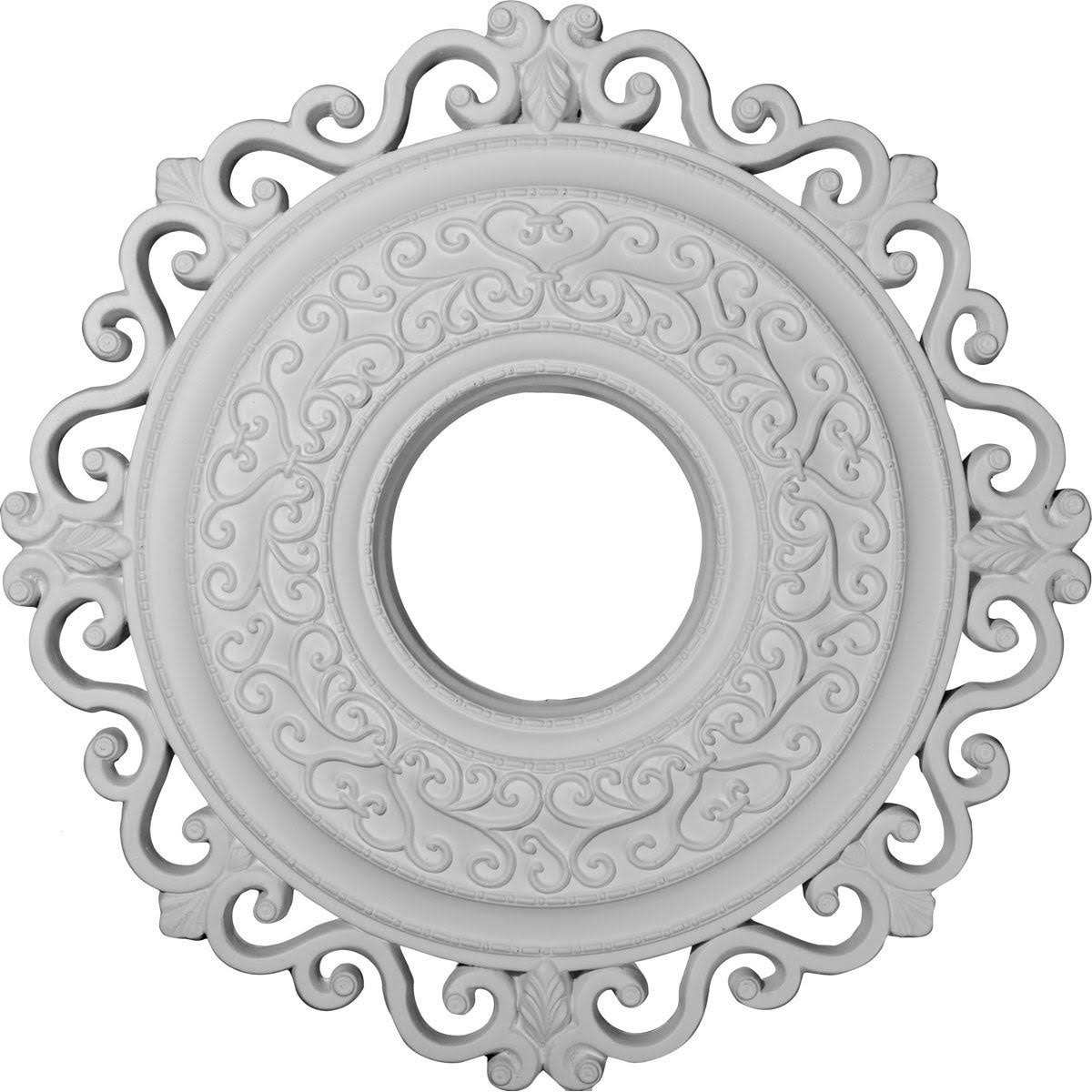 22x22OD x 6 1/4x22ID x 1 3/4x22P Hand-Painted Hickory Ceiling Medallion K4658