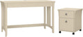 Antique White Writing Desk with 2 Drawer Mobile File Cabinet N39280